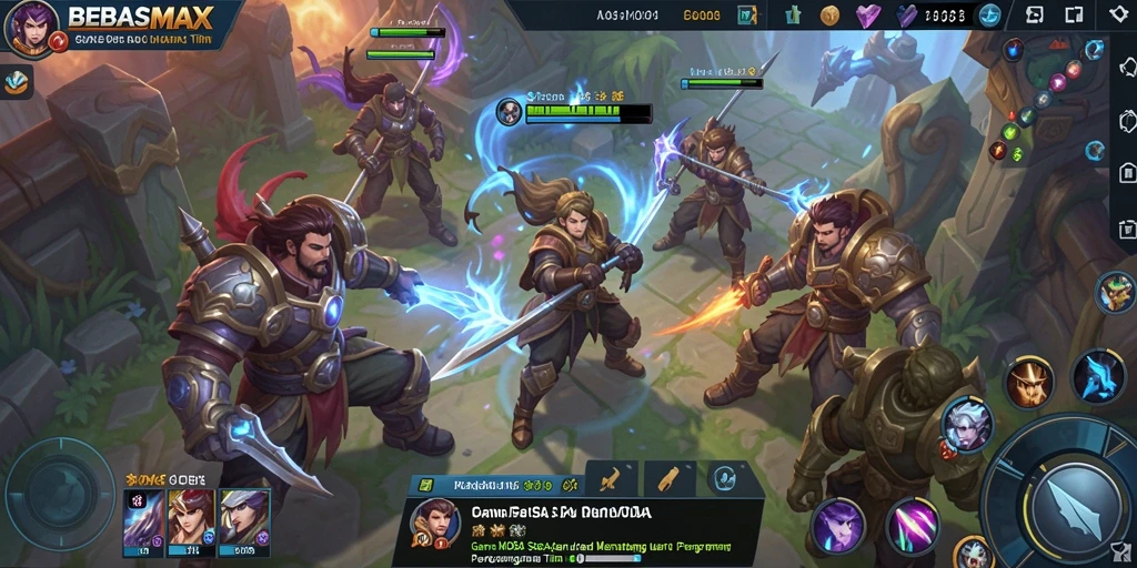 Tampilan gameplay seru dan strategi tim di BEBASMAX.