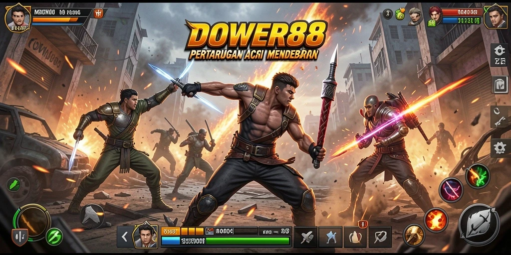 Tampilan aksi mendebarkan dari DOWER88 dengan pertarungan intens.