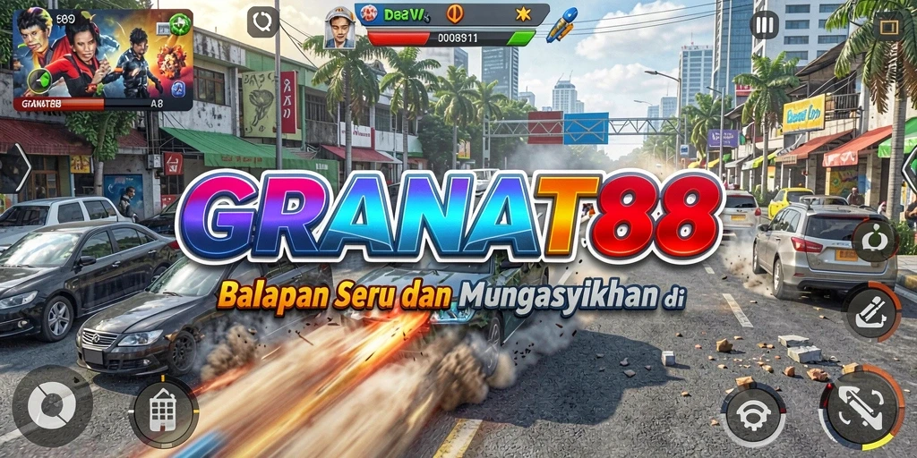 Tampilan gameplay seru dalam balapan kecepatan tinggi.