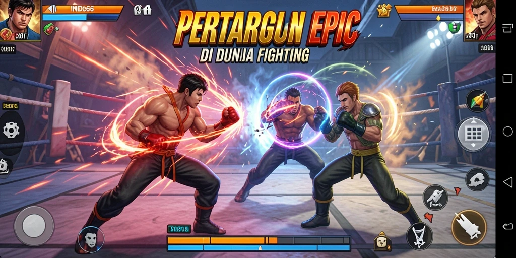 Tampak aksi seru dari gameplay Fighting IND666.
