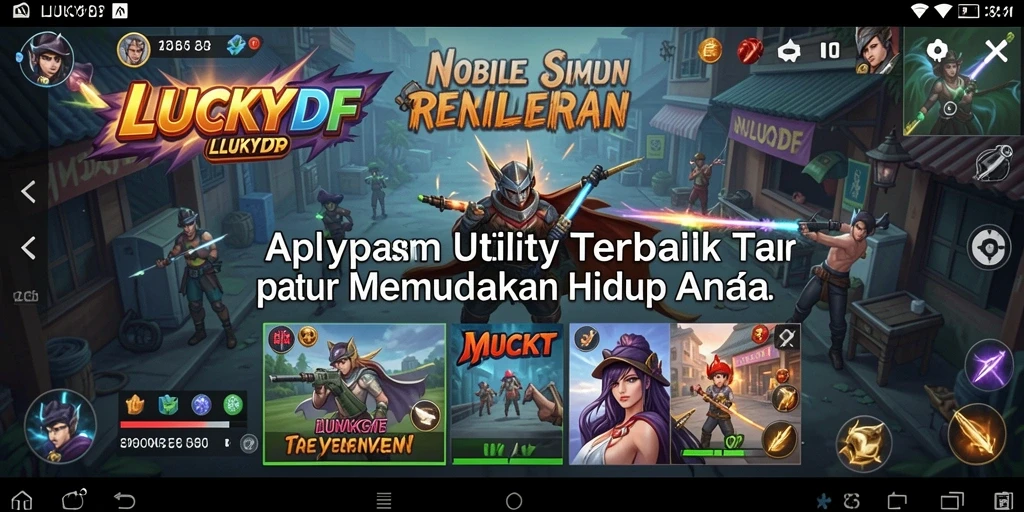 Tampilan aplikasi LUCKYDF yang sederhana dan menarik.