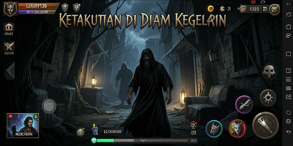 Screenshot gameplay LUXURY138 yang menegangkan dan mencekam.