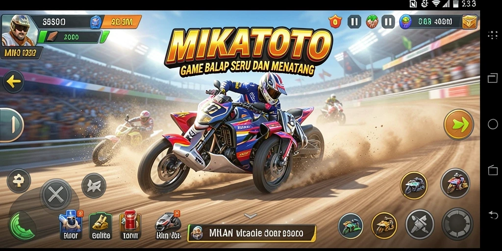Tampilan menarik dari gameplay balapan di MIKATOTO dengan kendaraan yang beragam.