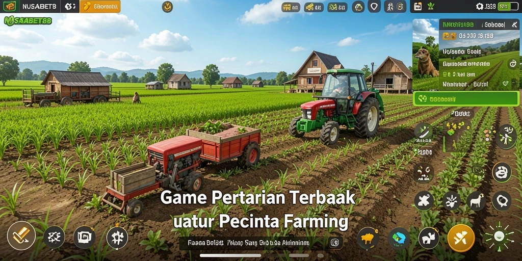 Screenshot gameplay NUSABET88 dengan kebun yang luas.