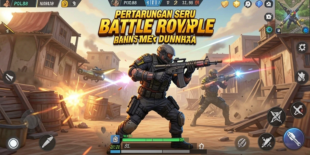 Tangkapan layar gameplay POL88 yang mendebarkan dalam suasana Battle Royale.