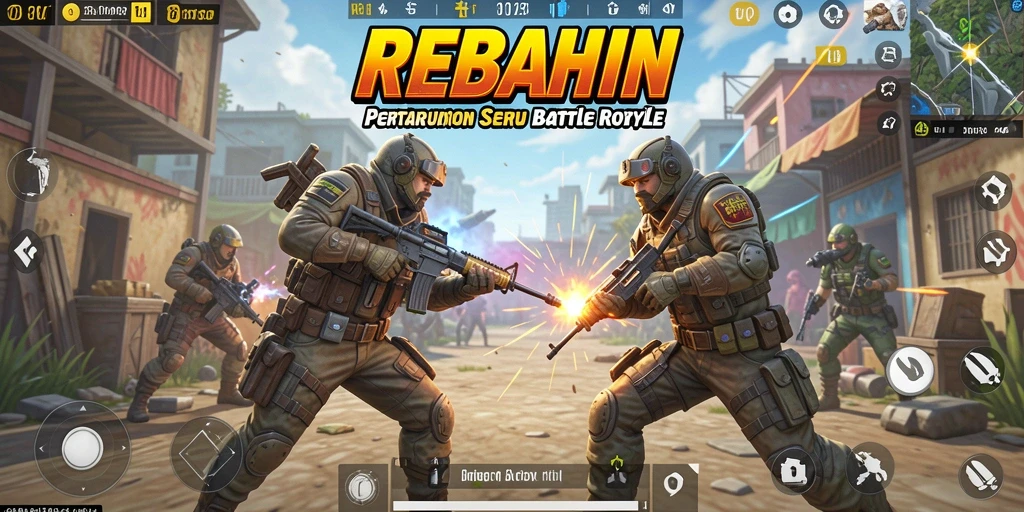 Tangkapan layar gameplay seru REBAHIN dalam aksi Battle Royale.