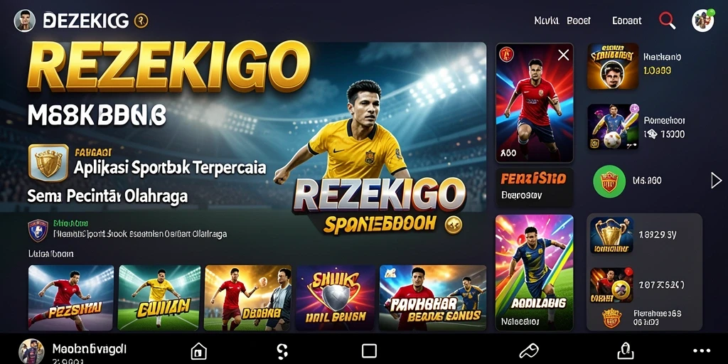 Tampilan screenshot gameplay REZEKIGO menampilkan berbagai pilihan taruhan olahraga.