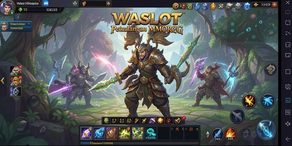 Screenshot gameplay WASLOT menampilkan pertarungan epik dalam dunia MMORPG.